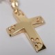 Gold Womans Cross with White Zirconia