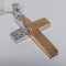 Gold Womans Cross with White Zirconia