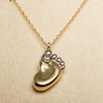 Gold Necklace with Baby Foot