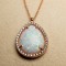 Rose Gold Necklace with White Opal Stone