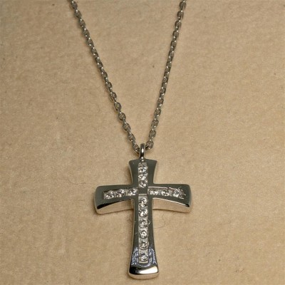 White Gold Cross with the Chain