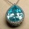 White Gold Necklace with Light Blue Stone