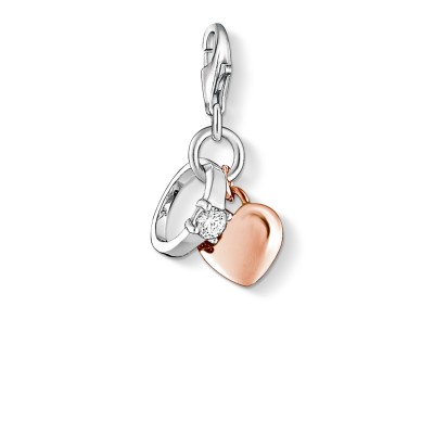 THOMAS SABO Ring with Heart Charm Pendant