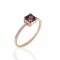 Rose Gold Ring with Rhodolite Stone