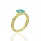 Gold Ring with Topaz Aqua Stone