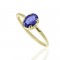 Gold Ring with Sapphire Blue Stone